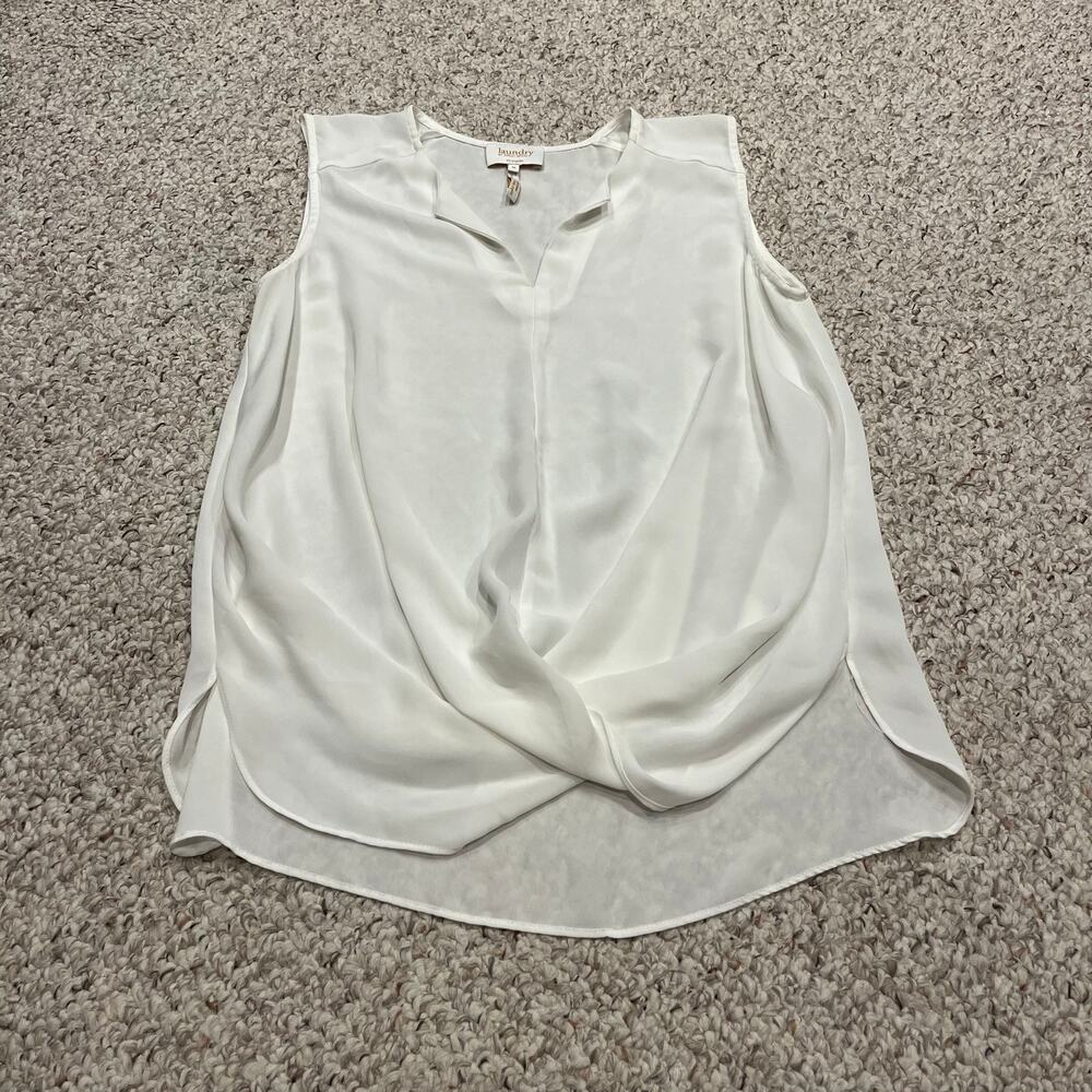 Laundry Shelli Segal Sleeveless Twist Front Top M Split Neck Casual Basic